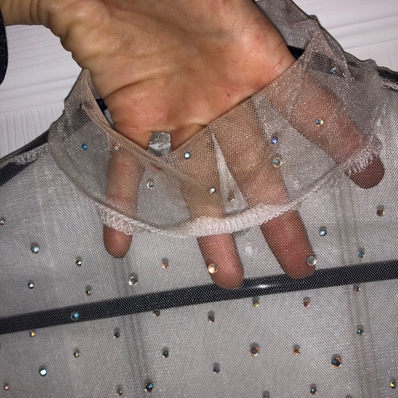 Sheer Rhinestoned Party Top - Picture 3 of 8